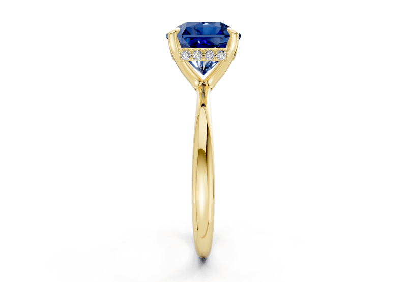 Marlowe Sapphire Gemstone Solitaire Radiant Squareuare Cut 1.6mm Engagement Ring - Ring Premier