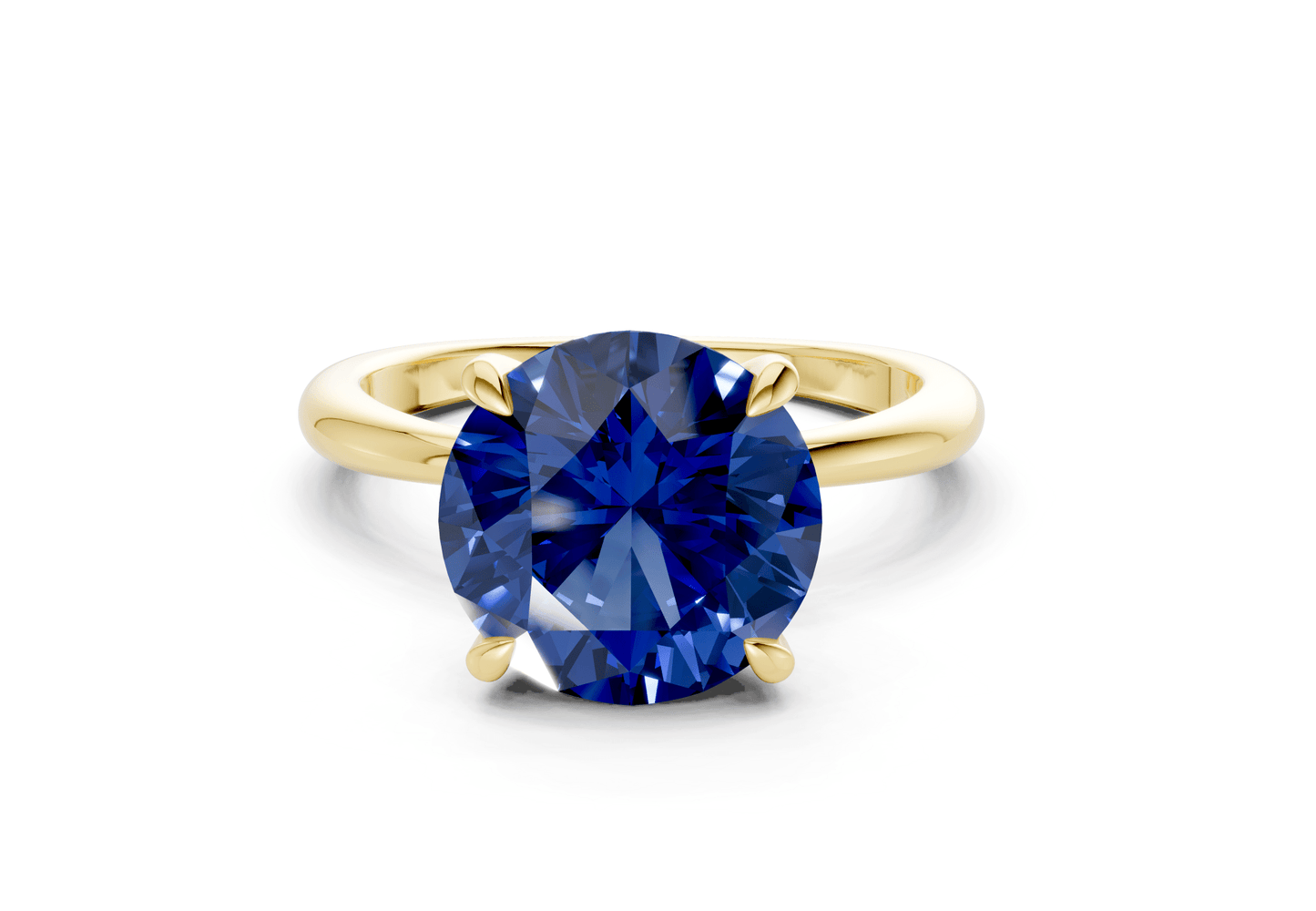 Marlowe Sapphire Gemstone Solitaire Round Cut 1.6mm Engagement Ring - Ring Premier