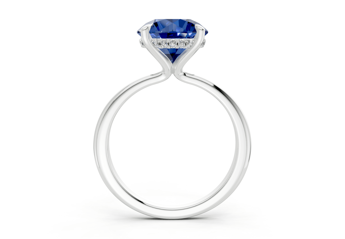 Marlowe Sapphire Gemstone Solitaire Round Cut 1.6mm Engagement Ring