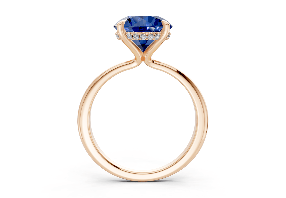 Marlowe Sapphire Gemstone Solitaire Round Cut 1.6mm Engagement Ring