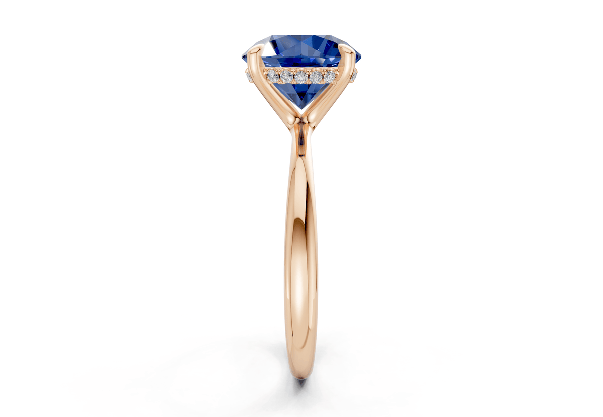 Marlowe Sapphire Gemstone Solitaire Round Cut 1.6mm Engagement Ring