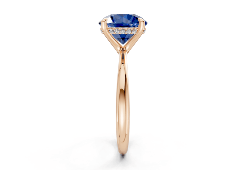 Marlowe Sapphire Gemstone Solitaire Round Cut 1.6mm Engagement Ring - Ring Premier