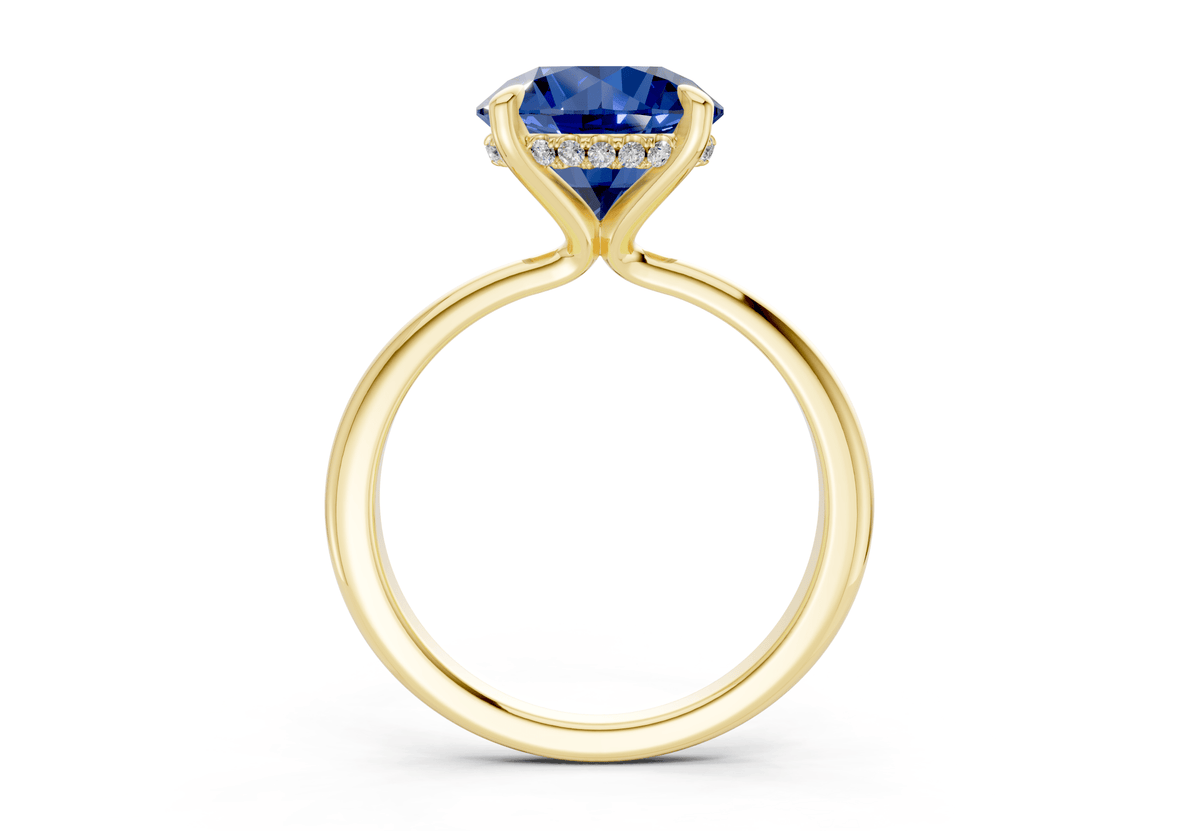 Marlowe Sapphire Gemstone Solitaire Round Cut 1.6mm Engagement Ring