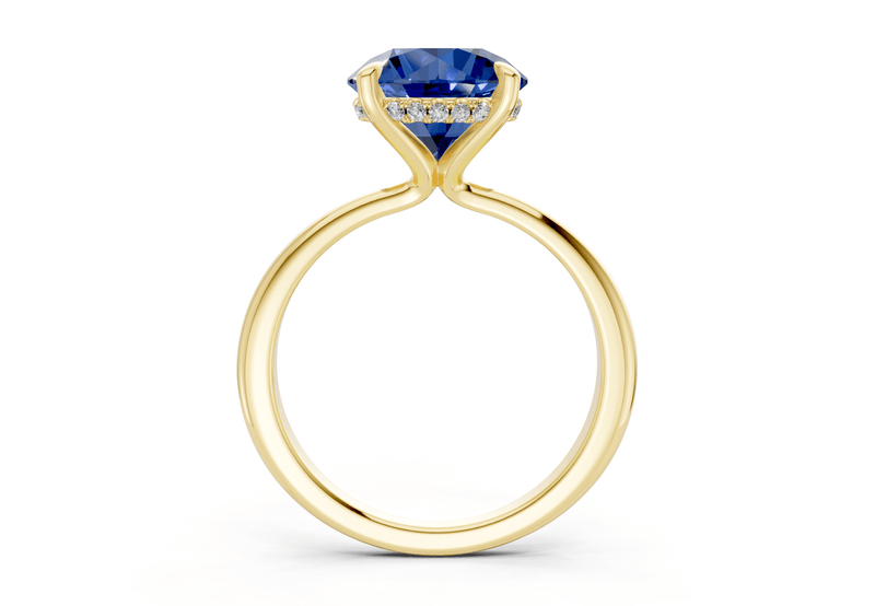 Marlowe Sapphire Gemstone Solitaire Round Cut 1.6mm Engagement Ring