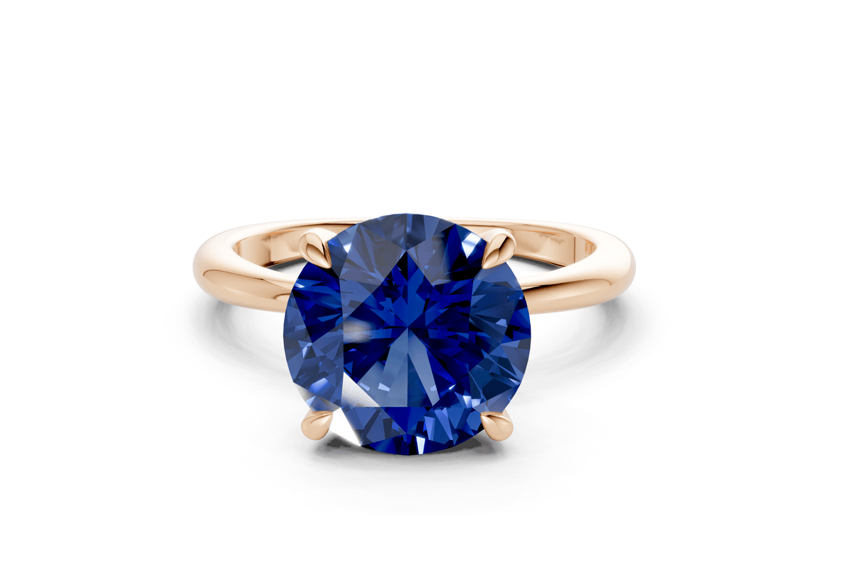 Marlowe Sapphire Gemstone Solitaire Round Cut 1.6mm Engagement Ring