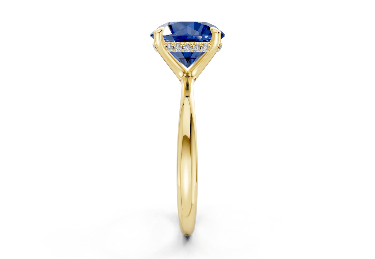 Marlowe Sapphire Gemstone Solitaire Round Cut 1.6mm Engagement Ring