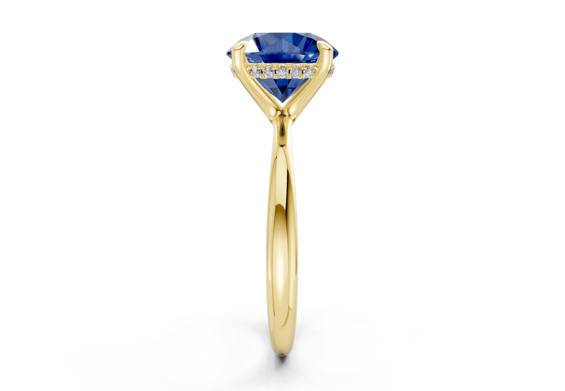 Marlowe Sapphire Gemstone Solitaire Round Cut 1.6mm Engagement Ring - Ring Premier