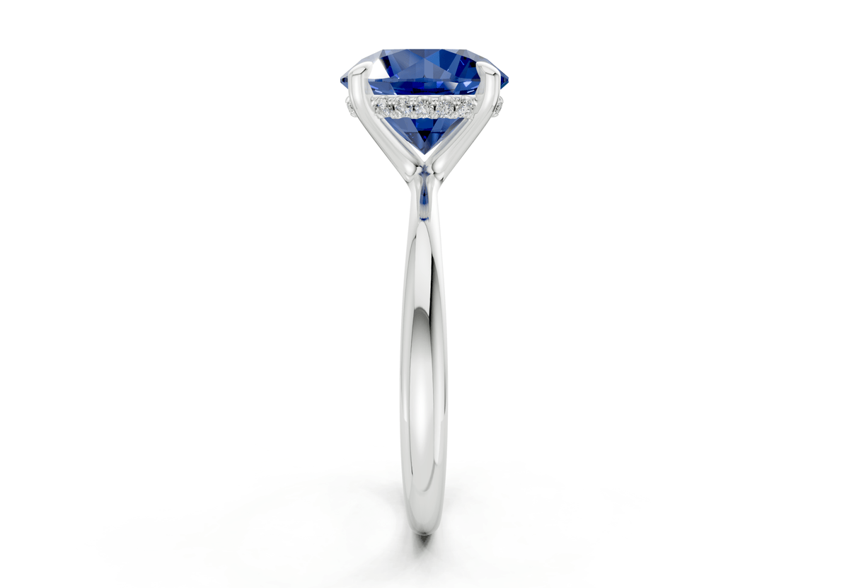 Marlowe Sapphire Gemstone Solitaire Round Cut 1.6mm Engagement Ring