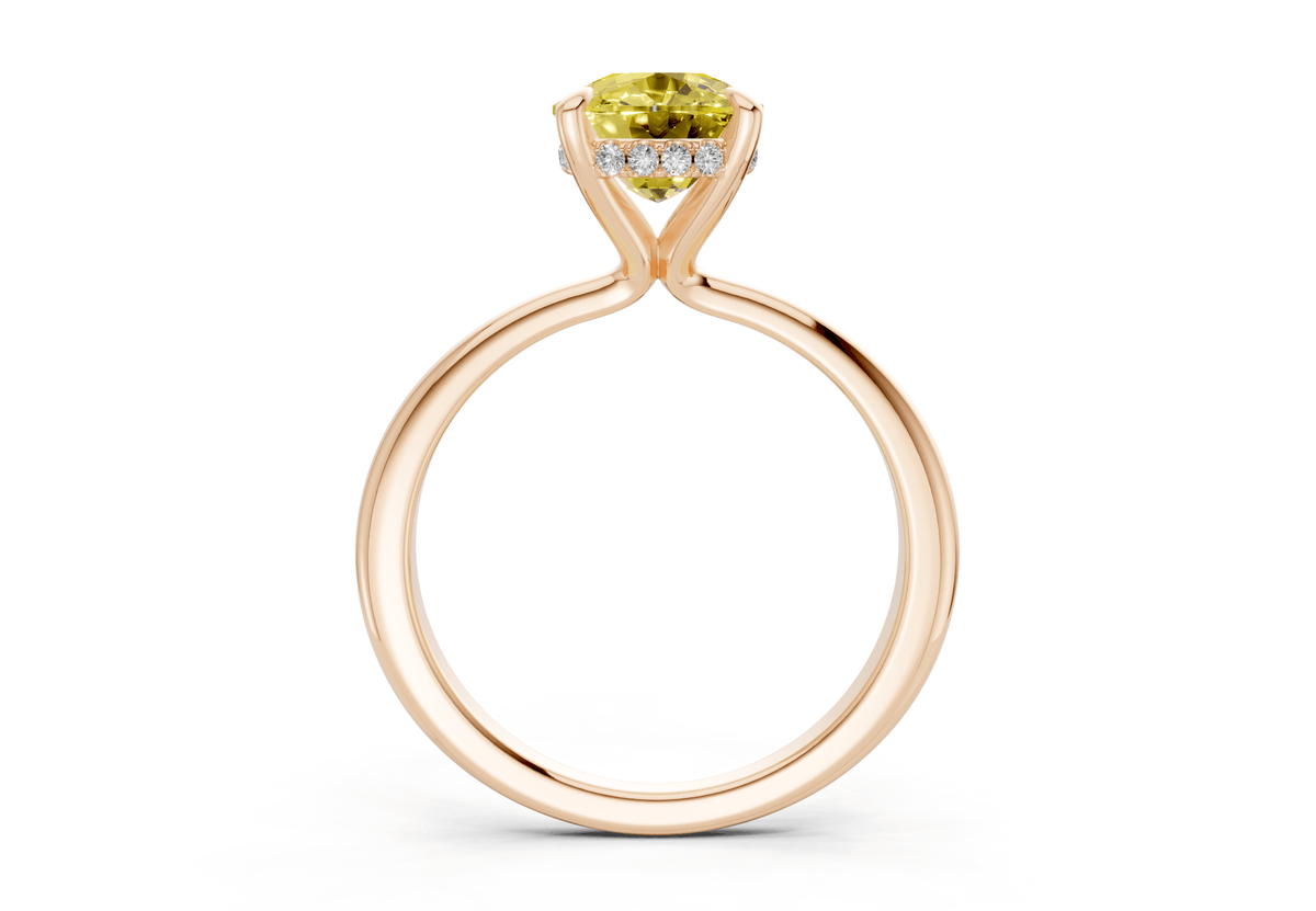 Marlowe Yellow Diamond Solitaire Elongated Cushion Cut 1.6mm Engagement Ring