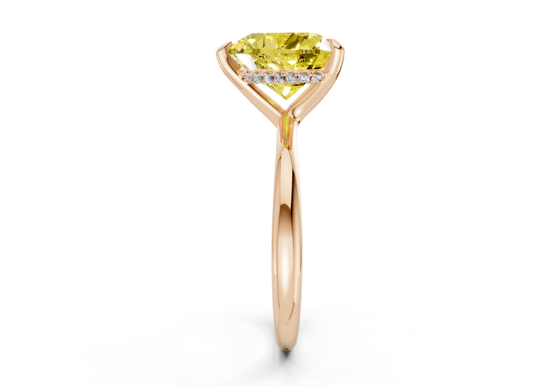 Marlowe Yellow Diamond Solitaire Heart Cut 1.6mm Engagement Ring - Ring Premier