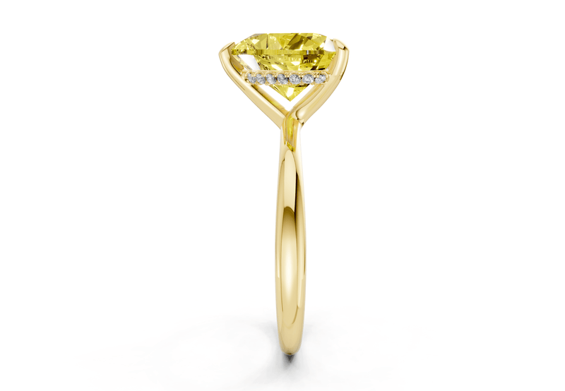 Marlowe Yellow Diamond Solitaire Heart Cut 1.6mm Engagement Ring - Ring Premier