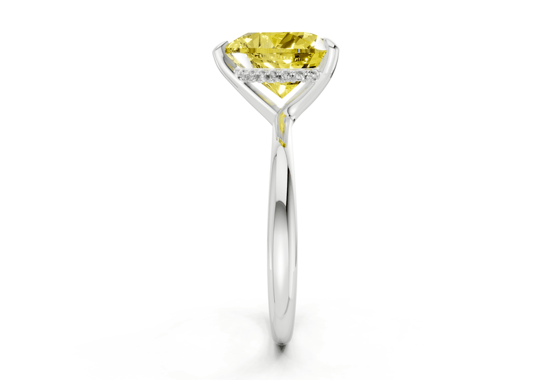 Marlowe Yellow Diamond Solitaire Heart Cut 1.6mm Engagement Ring - Ring Premier