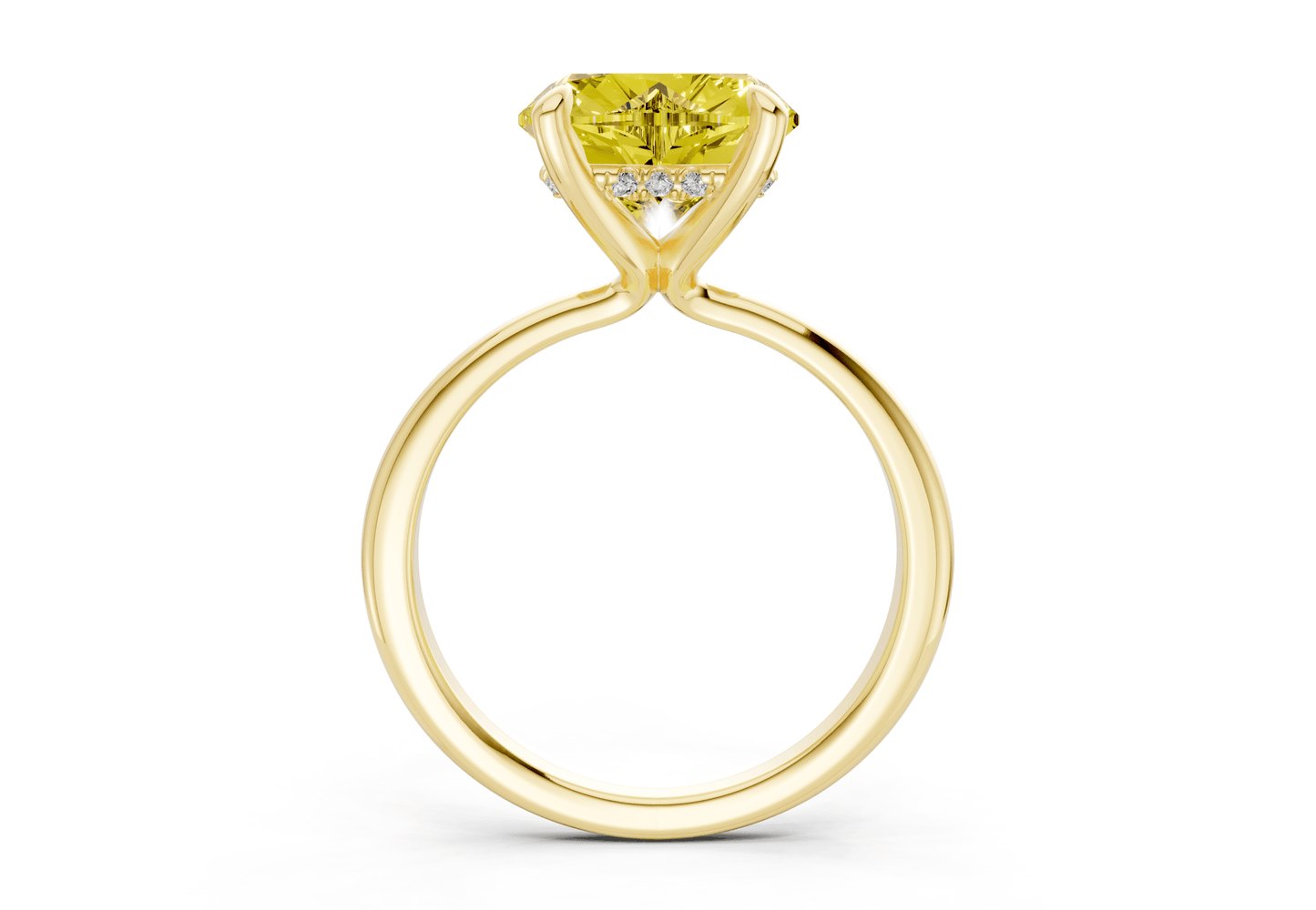 Marlowe Yellow Diamond Solitaire Heart Cut 1.6mm Engagement Ring - Ring Premier