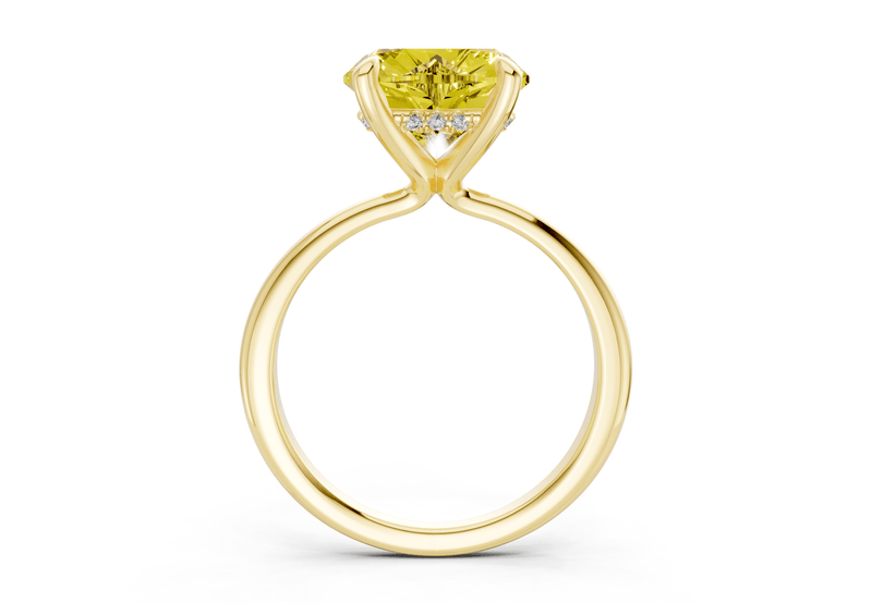 Marlowe Yellow Diamond Solitaire Heart Cut 1.6mm Engagement Ring