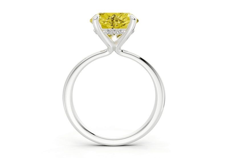 Marlowe Yellow Diamond Solitaire Heart Cut 1.6mm Engagement Ring - Ring Premier