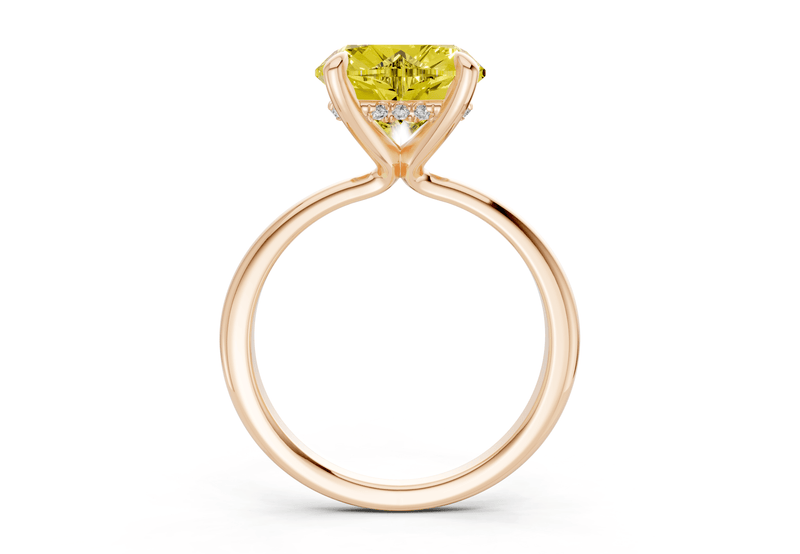 Marlowe Yellow Diamond Solitaire Heart Cut 1.6mm Engagement Ring - Ring Premier