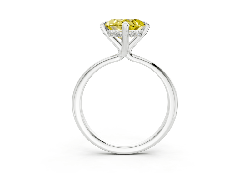 Marlowe Yellow Diamond Solitaire Marquise Cut 1.6mm Engagement Ring - Ring Premier