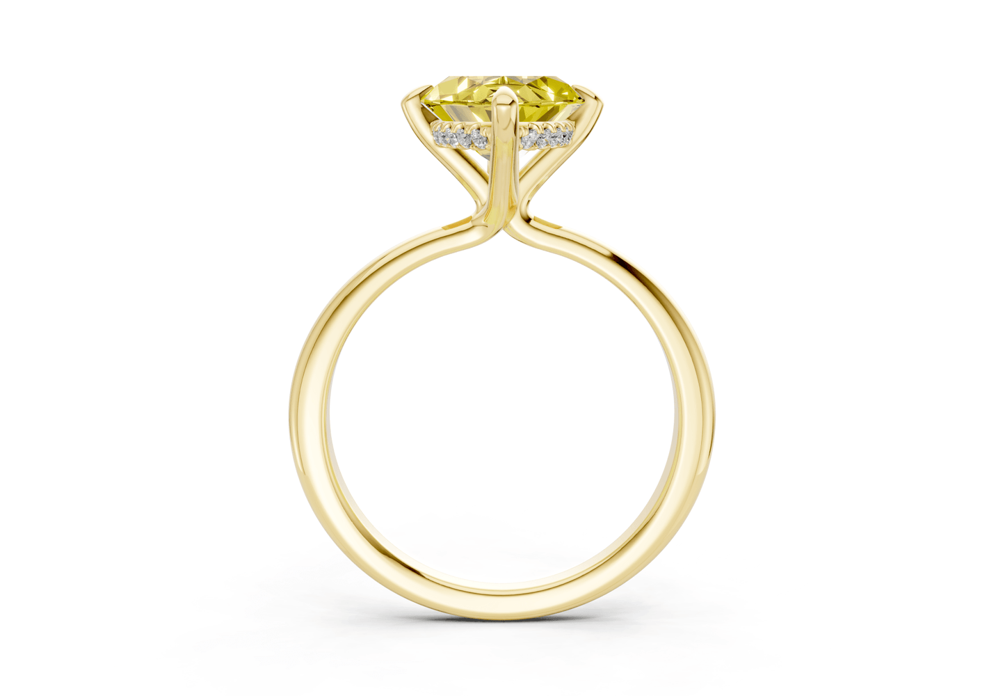 Marlowe Yellow Diamond Solitaire Marquise Cut 1.6mm Engagement Ring - Ring Premier