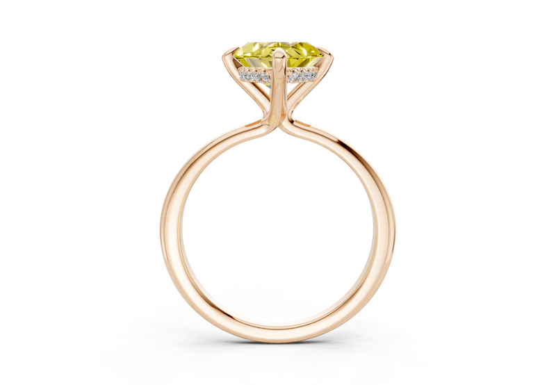 Marlowe Yellow Diamond Solitaire Marquise Cut 1.6mm Engagement Ring - Ring Premier