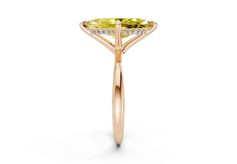 Marlowe Yellow Diamond Solitaire Marquise Cut 1.6mm Engagement Ring - Ring Premier