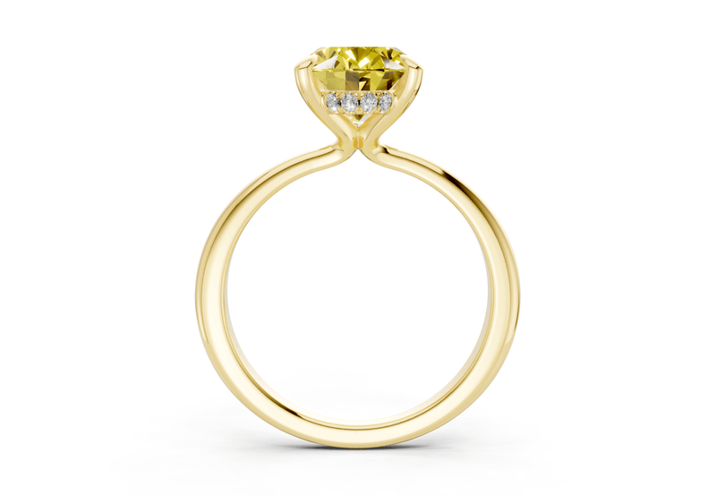 Marlowe Yellow Diamond Solitaire Oval Cut 1.6mm Engagement Ring