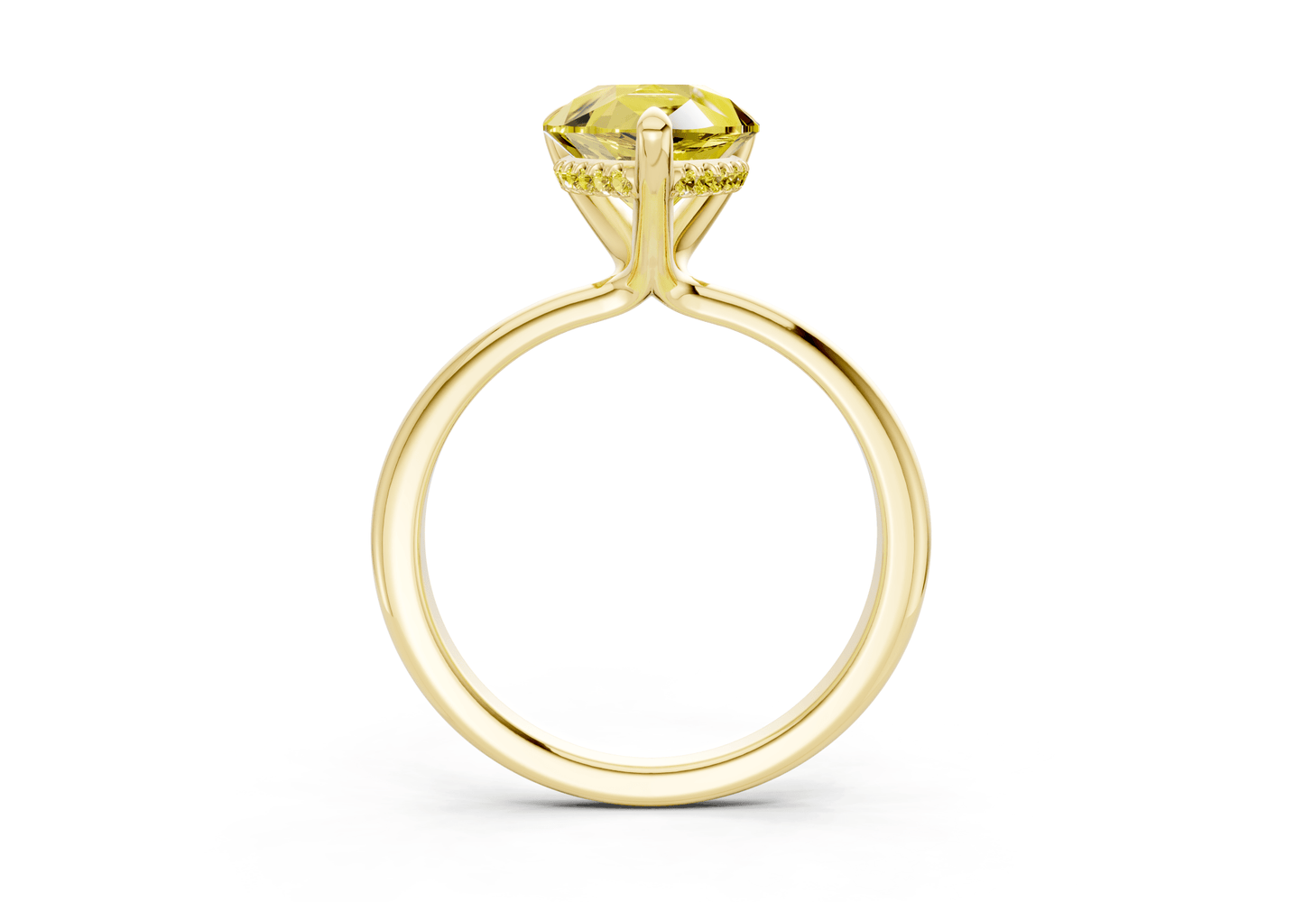 Marlowe Yellow Diamond Solitaire Pear Cut 1.6mm Engagement Ring - Ring Premier