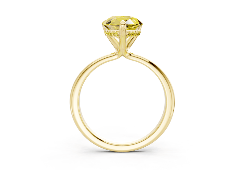 Marlowe Yellow Diamond Solitaire Pear Cut 1.6mm Engagement Ring