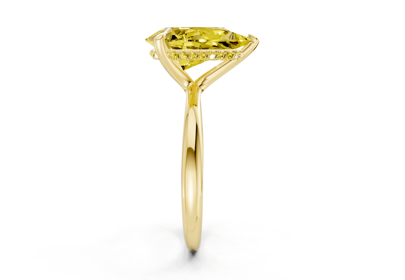 Marlowe Yellow Diamond Solitaire Pear Cut 1.6mm Engagement Ring - Ring Premier