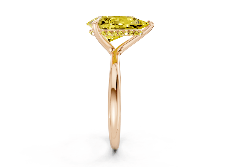 Marlowe Yellow Diamond Solitaire Pear Cut 1.6mm Engagement Ring - Ring Premier