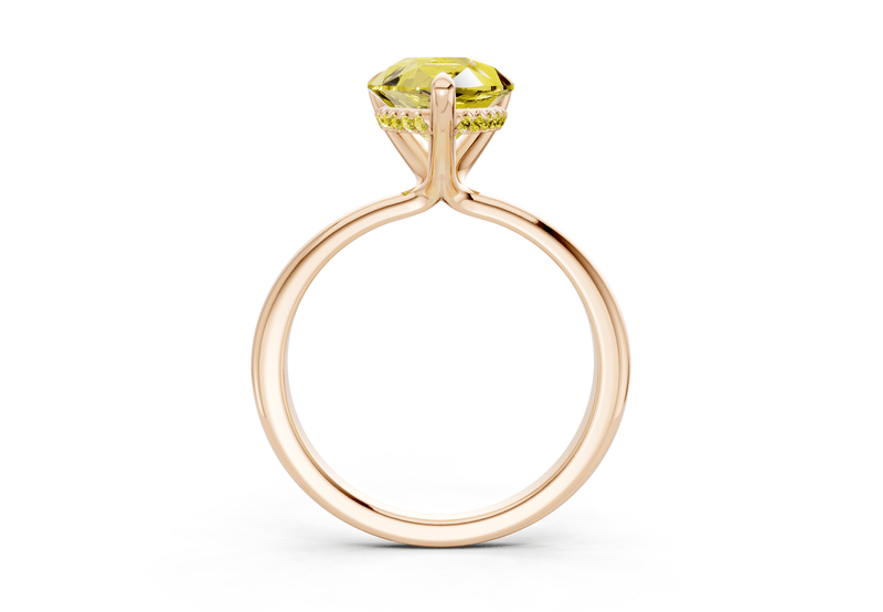 Marlowe Yellow Diamond Solitaire Pear Cut 1.6mm Engagement Ring - Ring Premier