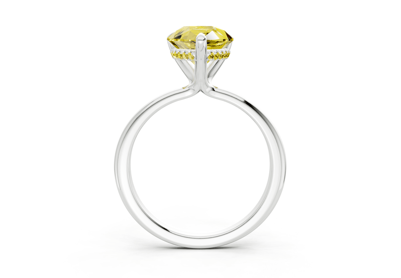 Marlowe Yellow Diamond Solitaire Pear Cut 1.6mm Engagement Ring - Ring Premier
