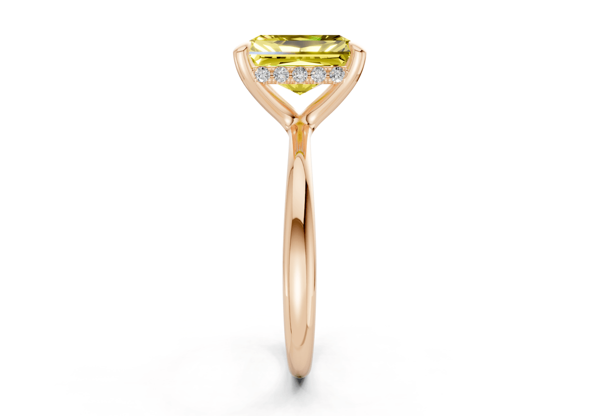 Marlowe Yellow Diamond Solitaire Radiant Cut 1.6mm Engagement Ring