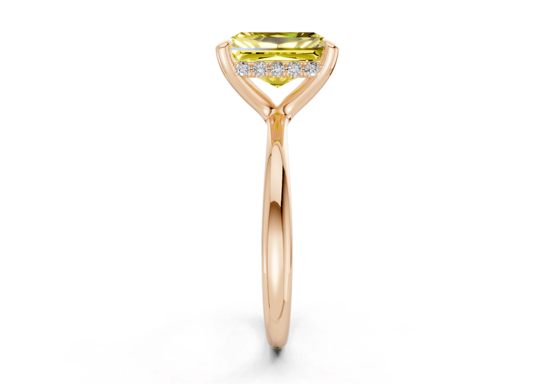 Marlowe Yellow Diamond Solitaire Radiant Cut 1.6mm Engagement Ring - Ring Premier