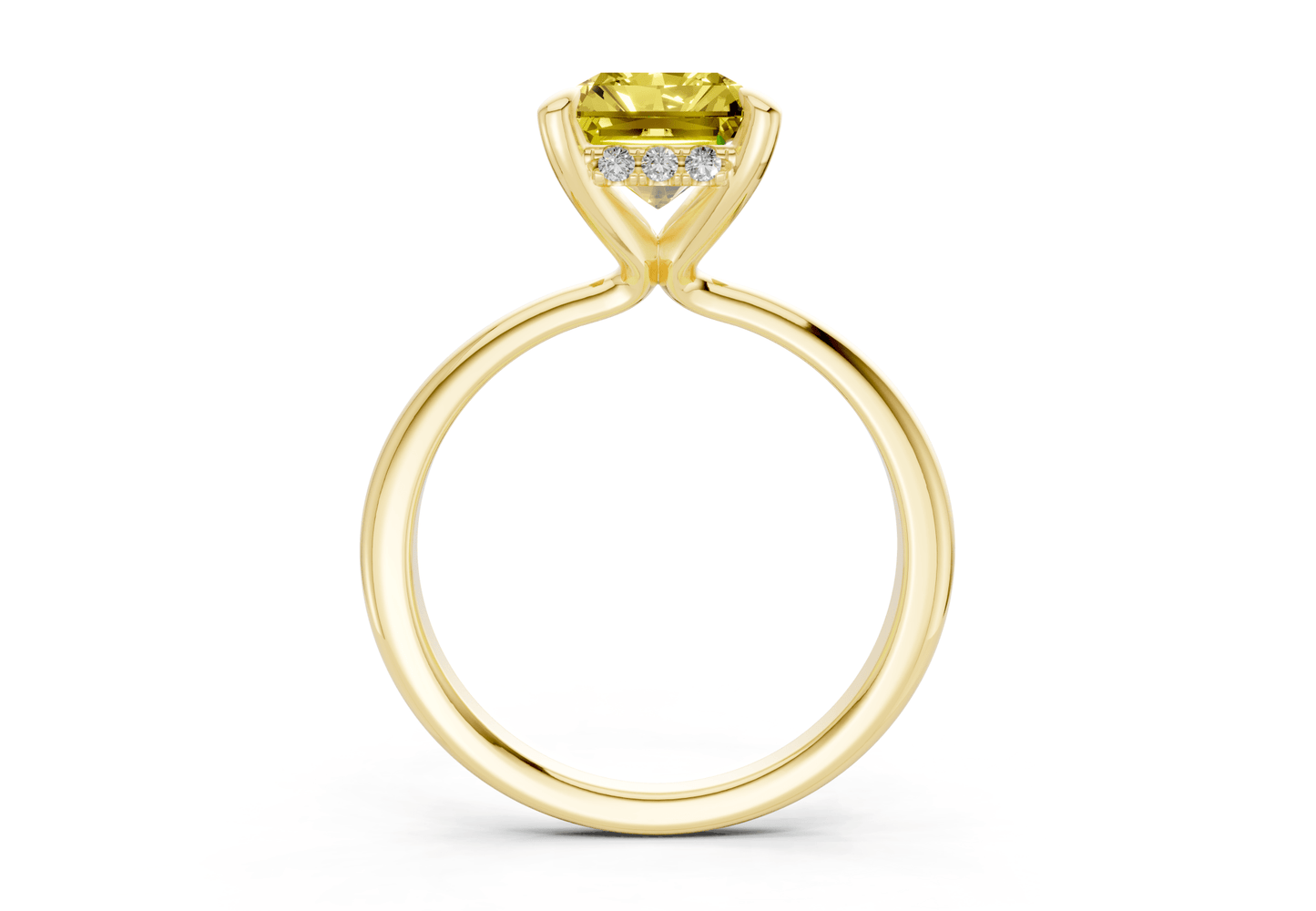 Marlowe Yellow Diamond Solitaire Radiant Cut 1.6mm Engagement Ring - Ring Premier