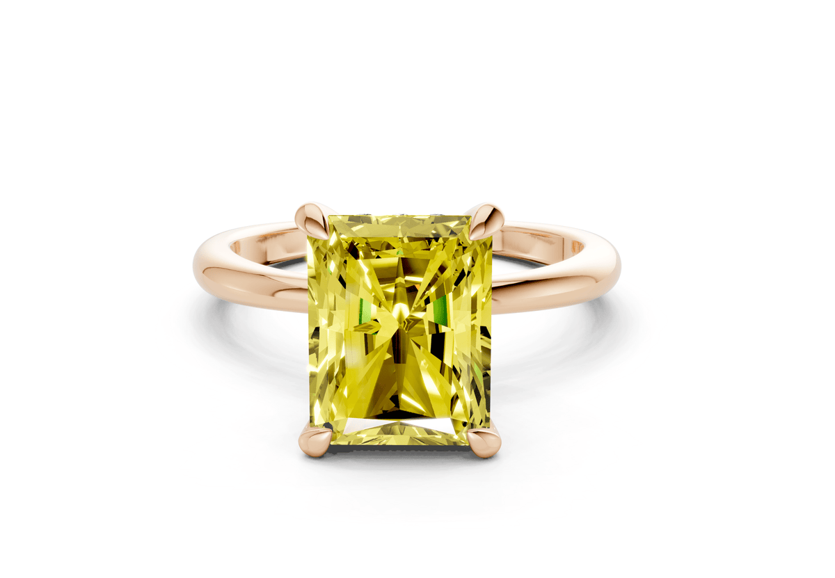 Marlowe Yellow Diamond Solitaire Radiant Cut 1.6mm Engagement Ring
