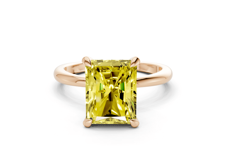 Marlowe Yellow Diamond Solitaire Radiant Cut 1.6mm Engagement Ring - Ring Premier