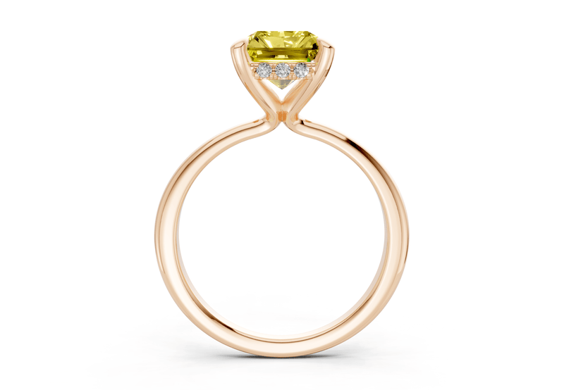 Marlowe Yellow Diamond Solitaire Radiant Cut 1.6mm Engagement Ring - Ring Premier