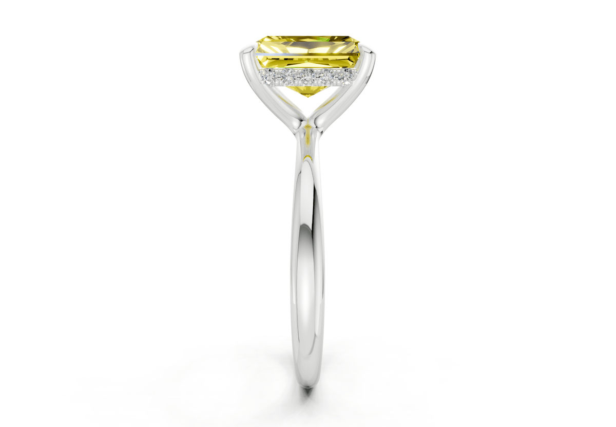 Marlowe Yellow Diamond Solitaire Radiant Cut 1.6mm Engagement Ring