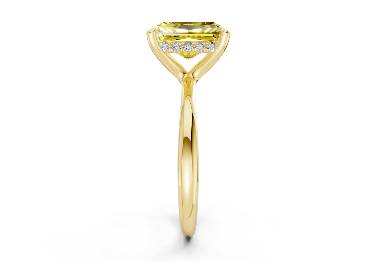 Marlowe Yellow Diamond Solitaire Radiant Cut 1.6mm Engagement Ring