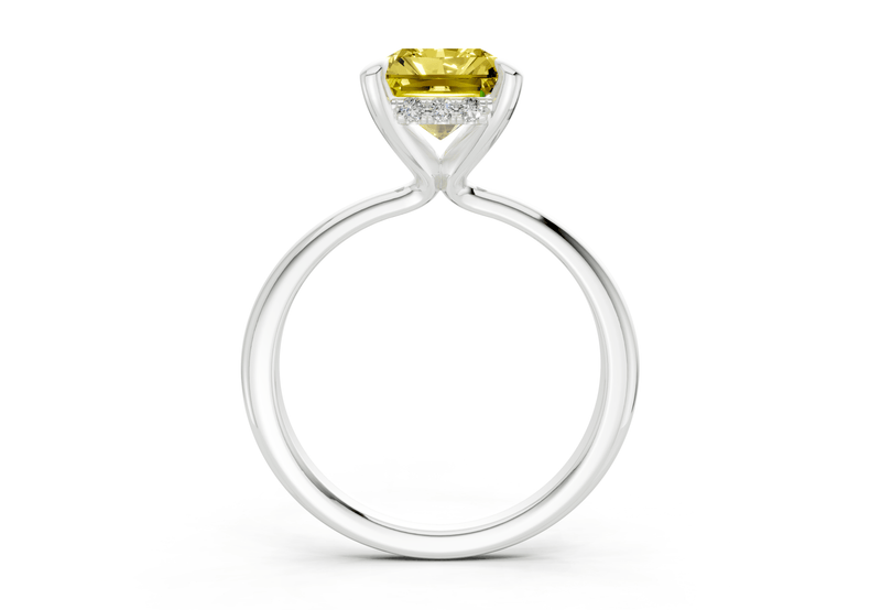 Marlowe Yellow Diamond Solitaire Radiant Cut 1.6mm Engagement Ring - Ring Premier