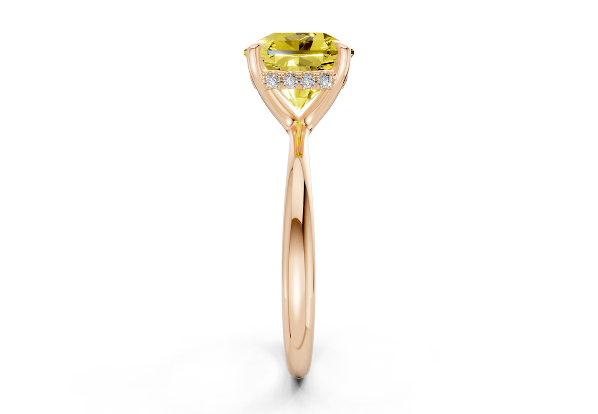 Marlowe Yellow Diamond Solitaire Radiant Squareuare Cut 1.6mm Engagement Ring