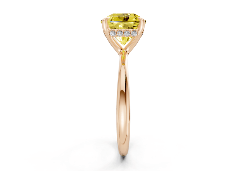 Marlowe Yellow Diamond Solitaire Radiant Squareuare Cut 1.6mm Engagement Ring - Ring Premier