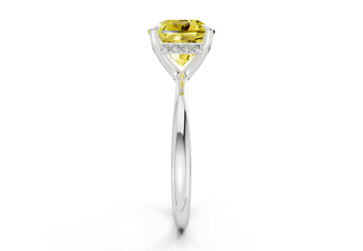 Marlowe Yellow Diamond Solitaire Radiant Squareuare Cut 1.6mm Engagement Ring