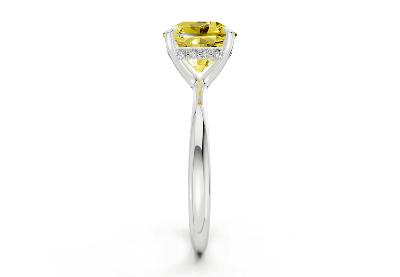 Marlowe Yellow Diamond Solitaire Radiant Squareuare Cut 1.6mm Engagement Ring - Ring Premier