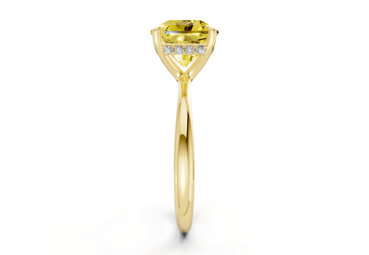 Marlowe Yellow Diamond Solitaire Radiant Squareuare Cut 1.6mm Engagement Ring
