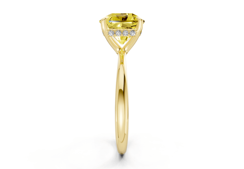 Marlowe Yellow Diamond Solitaire Radiant Squareuare Cut 1.6mm Engagement Ring - Ring Premier