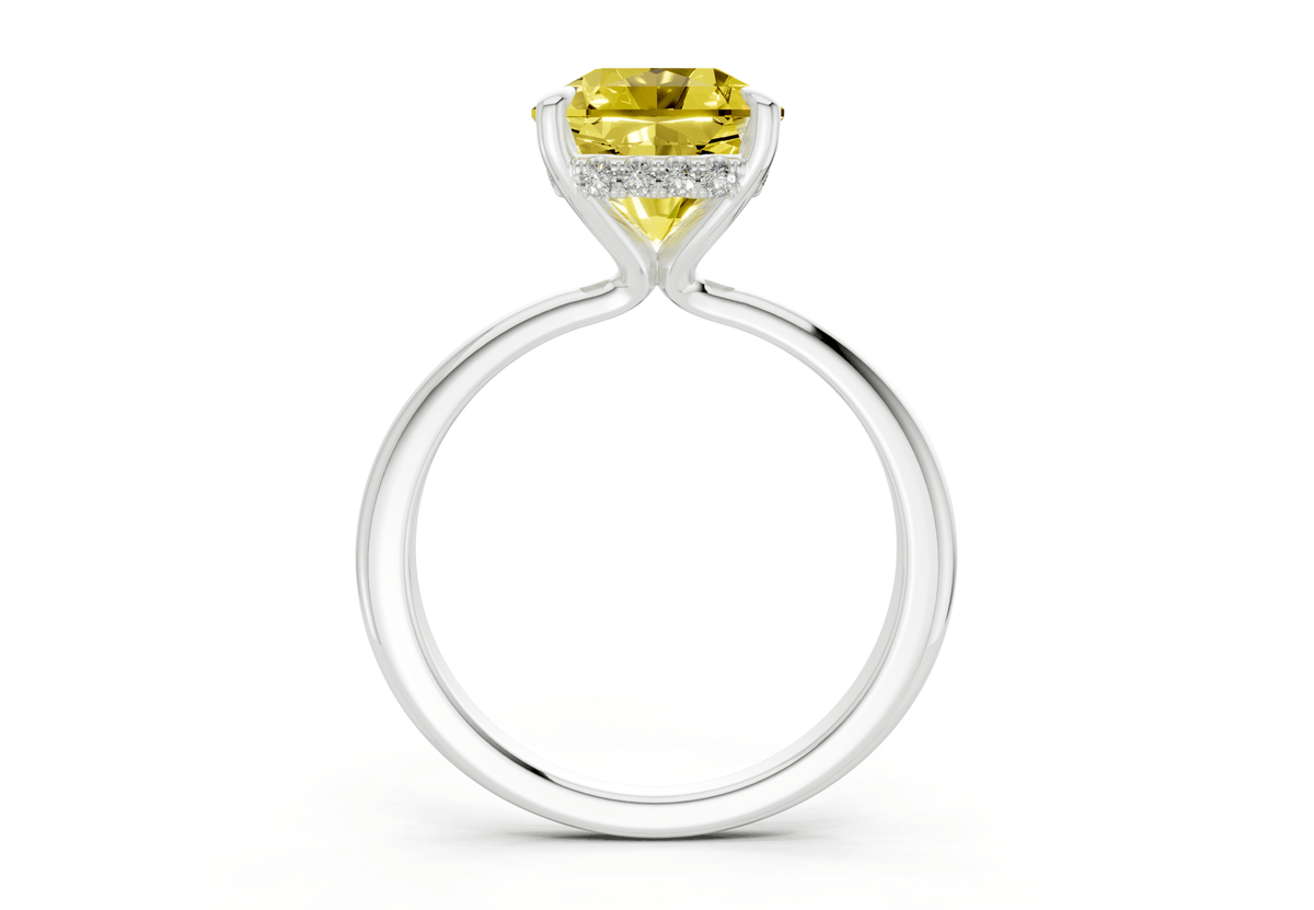 Marlowe Yellow Diamond Solitaire Radiant Squareuare Cut 1.6mm Engagement Ring
