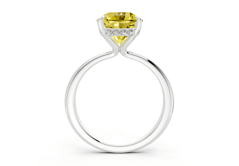 Marlowe Yellow Diamond Solitaire Radiant Squareuare Cut 1.6mm Engagement Ring - Ring Premier