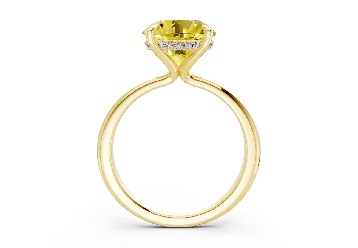 Marlowe Yellow Diamond Solitaire Round Cut 1.6mm Engagement Ring