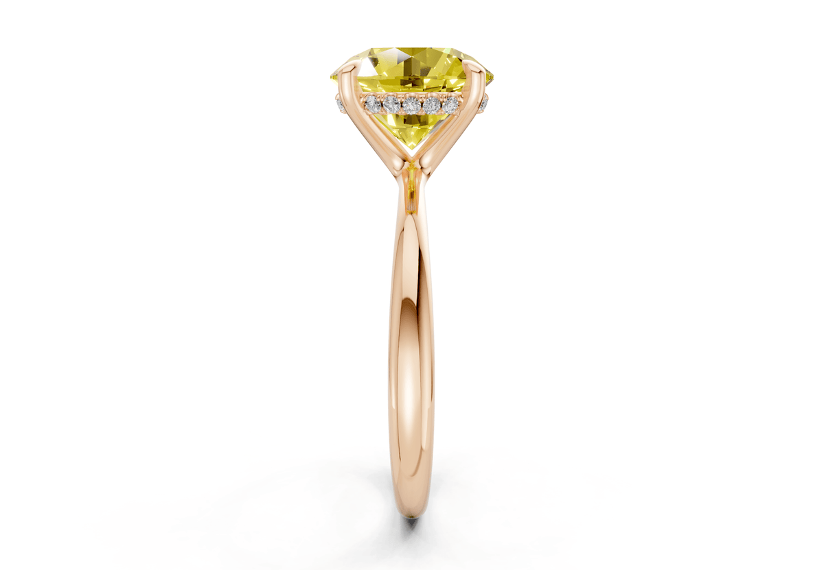 Marlowe Yellow Diamond Solitaire Round Cut 1.6mm Engagement Ring